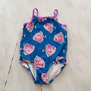 Carter's Girls Fish Print One Piece Swim Size 5T